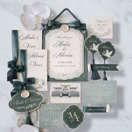 New Emerald Wedding Vows Keepsake calligraphy Theme Wedding Card solemnization Custom Personalized M