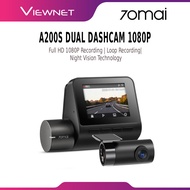 70mai Dash Cam A200S Dual Camera Full HD 1080P Front & Rear Car Recorder Night Vision Parking Mode (