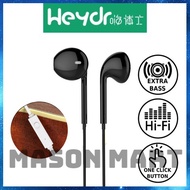 Heydr Extra Bass HIFI Sound Quality Stereo Audio With Mic One Click Button Earphone Headset Murah Wi