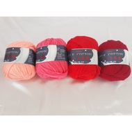 MILK COTTON WOOL 3ply Knit Yarn Soft Yarn Crochet Yarn Benang Kait - Red Series