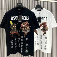 DSQ Samurai Men's T-shirt with Japanese print. Unisex Dsquared2 Loose Form T-shirt Super Hot 2024. 8