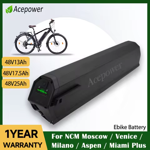 624Wh Ebike Battery 48V 13Ah 17.5Ah for NCM Moscow Venice Milano Aspen Miami Plus E-bike City bike R