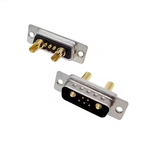 1PCS 7W2 20A 30A 40A Gold plated high current Connector D-SUB adapter 5+2 plug jack Machined Pin Ful