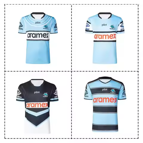 2025 SHARKS PASIFIKA RUGBY JERSEY 2025/2026 SHARKS MEN'S HOME TRAINING SHIRT SINGLET SHORTS RUGBY JE