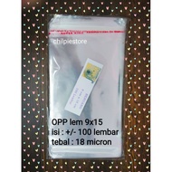(100 pieces) OPP 9x15 18 micron thick OPP plastic glue 9x15 cm OPP/ 9x15