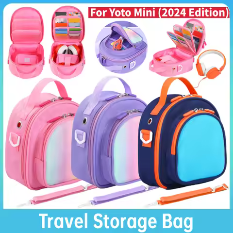 For Yoto Mini 2024 Travel Case Holds 30 Cards Storage Bag with Shoulder Strap for Audio Music Player