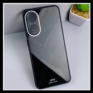 oppo reno 8t 5g / 4g hard case ume crystal glass original soft cover - hitam oppo reno 8t 5g