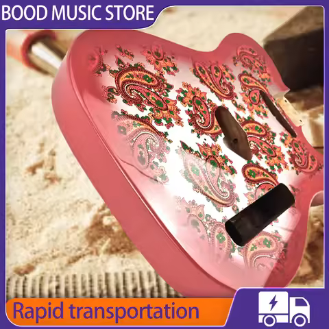 Fend TeLcaster Amoeba Paisley Pink Electric Guitar Body 2 Spell Alder Wood High-end Product