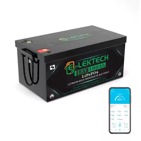 E-LEKTECH 48V 100Ah LiFePO4 Lithium Iron Phosphate Battery Built-in 200A BMS Deep Cycle Rechargeable