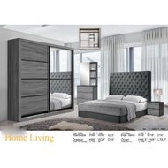 Home Living 8 Feet x 8 Feet Bedroom Set / Set Almari Baju Melamine 8 kaki / Wardrobe 8 feet X 8 feet