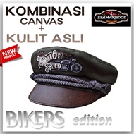 Premium Topi Sailor Captain - Fiddler Hat -Topi Kapten - Topi Pelaut Klasik - Greek Fisherman - Sail