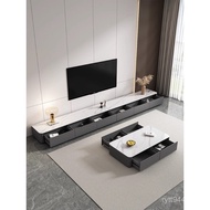 Black Hu Coffee Table Combination Household Cabinet Peach Color Floor Storage TV Cabinet Rock Cabine