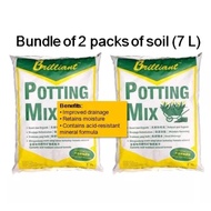 Potting Mix, Brilliant Potting Soil for Indoor Plants, (Approx. 2.8 - 3kg), 7L   两包