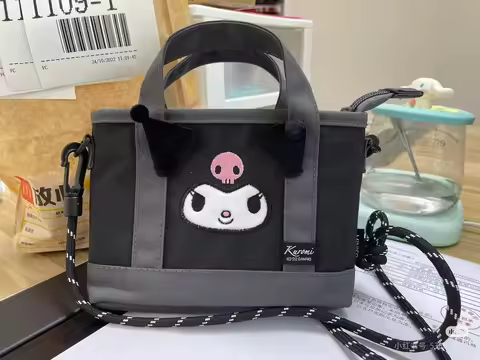 Kawaii Sanrio Merchandise Hello Kitty Embroidery Craft Eco-friendly Shopping Bag Crossbody Canvas Ba