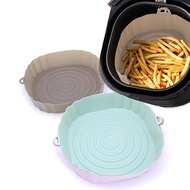 23cm Air Fryers Oven Baking Tray Fried Chicken Basket Mat Air Fryer Silicone Pot  Replacemen Grill Pan Accessories