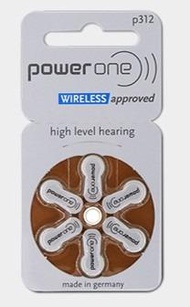 德國Powerone 助聽器電池 P312 6粒裝