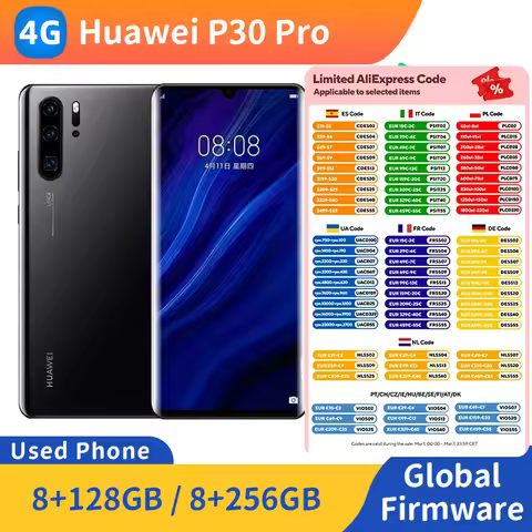 Huawei P30 Pro 4g Smartphone 6.47-Inches 128GB/512GB Google Play Original EMUI Used Phones