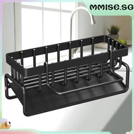 [mmise.sg] Kitchen Sink Drying Rack with Self-draining Tray Space Saver Sponge Holder