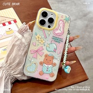 phone case 手机壳 手机保护套 卡通小熊适用苹果16PM可爱13手机壳iphone15pro蝴蝶结手链保护套phone case9.29