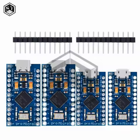 Pro Micro ATmega32U4 5V 16MHz Replace ATmega328 For Arduino TYPE-C With 2 Row Pin Header For Leonard