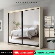 🔥 Lowest Price 🔥 Oak 6x8, 8x8 Anti Jump Sliding Door Wardrobe | Melamine | Almari Oak 衣橱 Julien ~ 13