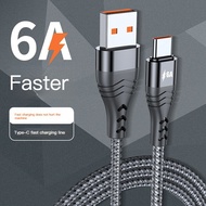 [ร้อน] 6A USB ชนิด C สายเคเบิลสำหรับ Samsung S10 S20 Xiaomi Mi 11โทรศัพท์มือถือสาย USB C สำหรับชาร์จเร็ว USB สาย C Type-C ที่ชาร์จไฟไมโครยูเอสบีสาย USB