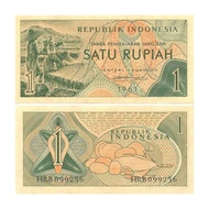 UANG KERTAS LAMA INDONESIA 1 RUPIAH SANDANG PANGAN TAHUN 1960 &amp; 1961