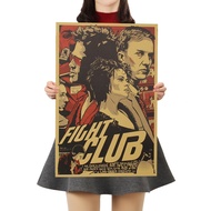 DLKKLB Fight Club Kraft Paper Poster Movie Vintage Paper Poster Retro Art Wall Decoration Wall Stick