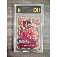ONE PIECE GRADED CARD 2024  PROMO MONLEY D LUFFY MASTER GRADED 10 IMPERIUM BANDAI CARD'S FEST psa zo