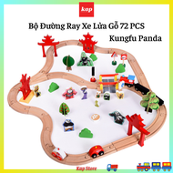 BỘ ĐƯỜNG RAY XE LỬA GỖ KUNGFU PANDA 72 CHI TIẾT (KHÔNG XE ĐIỆN)