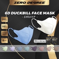 Zero Degree Duckbill Earloop 4ply Adult Medical Face Mask 6D Viral (10Pcs/Pack)