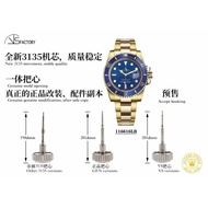 VS New Product Maximum 3135 All-Gold Black/Blue Water Ghost Comes, One-Piece Handle Heart, Real Modi