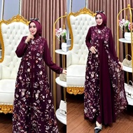 Diandra Dress Brukat Ceruty Babydoll Ful Furing Mix Payet Mutiara Mewah Terbaru 2025 Gamis Lebaran