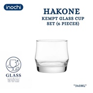 Set Of 6 Hakone Kempt Glass Cups 340ML