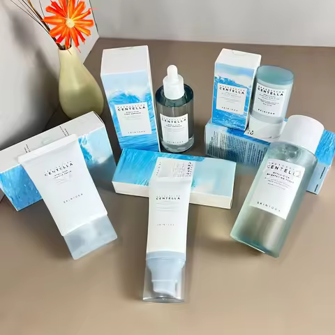 SKIN1004 Cuidados com a pele Angel Centella Asahi Azul Creme Toner Essence Protetor Solar Stick Set