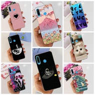 Huawei Nova 4e Case MAR-LX2 Aesthetic Fashion Astronaut Love Pattern Casing Shockproof Soft Bumper H