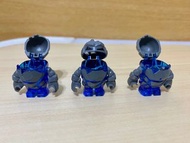 二手瑕疵樂高lego 藍色石頭人三隻合售（左右頭鬆，中間牙損）