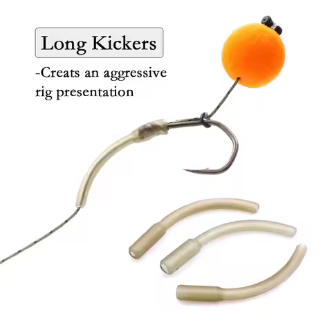 20pcs Carp Fishing Hook D Rig Kickers Curve Shank Hook Line Aligner Sleeves Method Feeder Hair Carp 