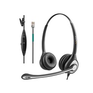 Both Ear Noise Canceling Mic for Headset Phones Wantek RJ9 Headphones for Desk Phones Support Clear Calls