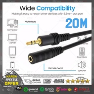 AUX Audio Extender Cable Extension/ - 2000CM 20M/ 20 Meter Male to Female/ Good Quality!!