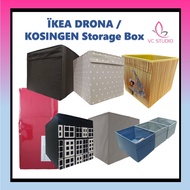 iKEA DRONA / KOSINGEN / SANDLÖPARE Storage Box & Lid  Small & Medium Fabric Organizer for KALLAX, BI