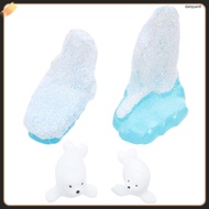 🖼️ 4Bhg Set Patung Resin Mikro Iceberg Dan Anjing Laut Warna Pelbagai