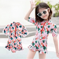 Children's Swimsuit Girls Korean Style One-piece Short-sleeved GKids Swimsuit /Baju Renang Kanak-Kan