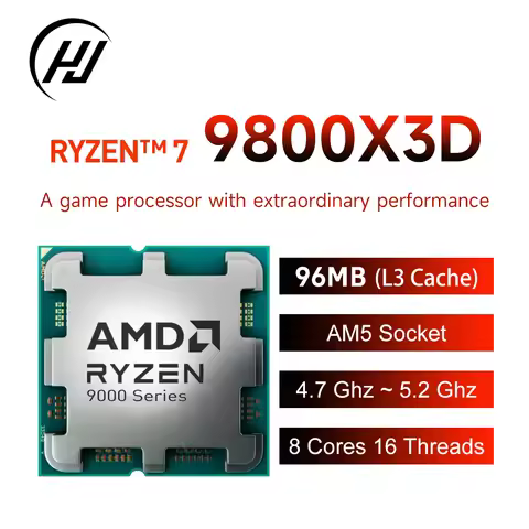 AMD Ryzen™ 7 9800X3D R7 9800X3D New Gaming CPU Processor 8-Core 16-Thread 5.2 GHz L3=96M TDP 120W So