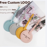 Free Custom Engrave Letters Luggage Tag Lovely Fashion Circle Custom Logo Personalize Initial Travel