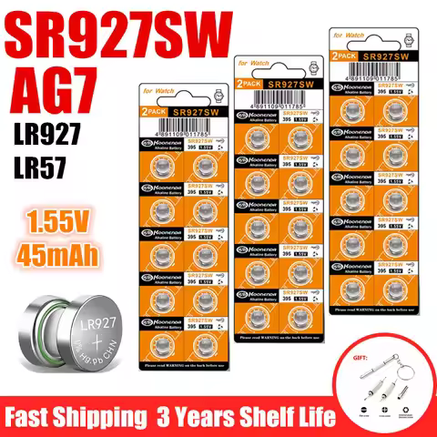 10-100pcs AG7 Alkaline Button Cell Battery 1.5V LR927 LR57 SR927SW 399 GR927 G7 Watch Toys Remotes C