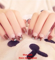 Nailart - 24 pcs kuku palsu Bertema beruang Corry Line lucu