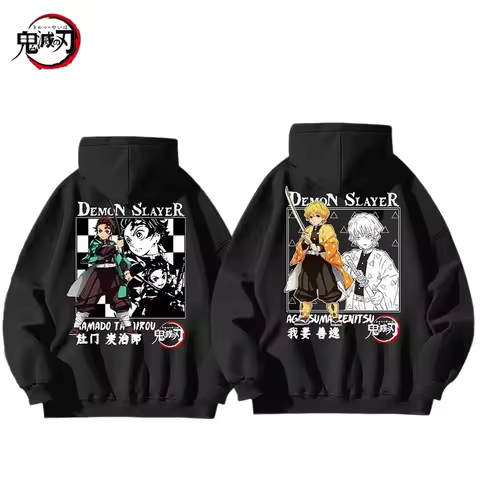 New Demon Slayer Co-branded Sweatshirt Cartoon Anime Character Tanjiro Hu Die Nin Autumn Creative De