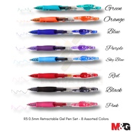 R3 0.5mm Retractable Gel Pen Set-Assorted Colors(8Pcs.)