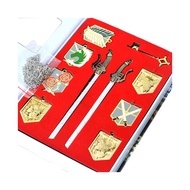 10 Pieces Attack Titan Wall Maria Rose Sina Gold Badge Dual Weapon Sword Blade Pendant Charm Necklac